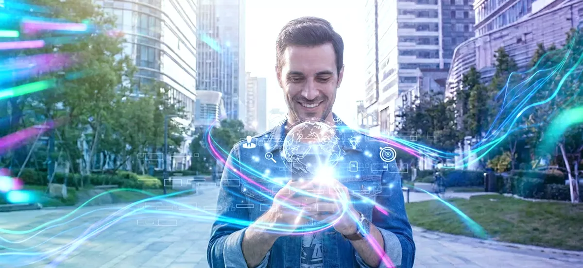 Usuario accediendo a un ecosistema de servicios desde una Super App