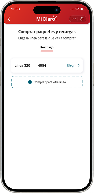 Inicio de la aplicación Mi Claro