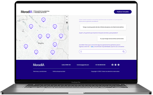 Mapa y asistente inteligente de MoradIA